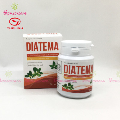 Diatema - Viên uống cho người tiểu đường, từ thảo dược, Giảo cổ lam và Dây thìa canh - Chính hãng Dược Tuệ Linh