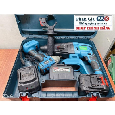 Combo 2Món  Máy khoan bê tông & Chuyên Vít Pin 15Cell-Động cơ từ mạnh mẽ.