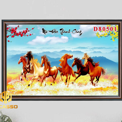 D805 32 Tranh kính cường lực Bát mã tung hoành (Được chọn mẫu)