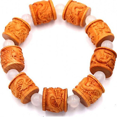 Vòng tay chuỗi trụ rồng gỗ hoàng đàn TRVCT9