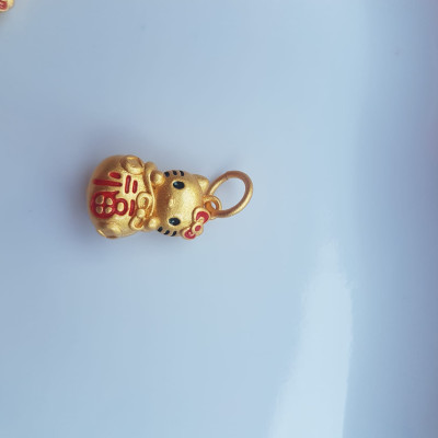 Phụ Kiện Charm Vòng Tay Nữ đẹp Hình Mèo Kitty vàng may mắn màu vàng kiểu đẹp Nữ đã có vòng tay hạt chuỗi , vòng tay kiểu thì charm Mèo Kitty này vào đeo đẹp xinh lắm ạ