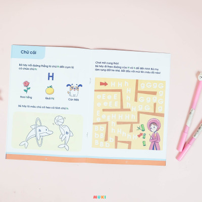 Bộ sách 05 cuốn Phát triển kĩ năng ( Biên soạn theo chương trình mầm non mới): Vở nhận biết và tập viết ABC qua các trò chơi trí tuệ (3+)