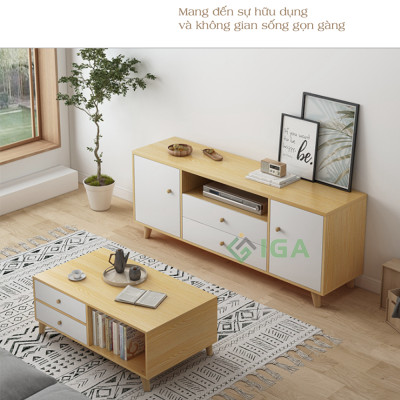 Kệ Tivi Phòng Khách IGA Hiện Đại Dễ Dàng Kết Hợp Với Ghế Sofa và Bàn Trà - GP142
