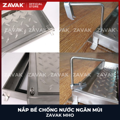Nắp bể ngầm chống nước ngăn mùi inox ZAVAK MHO*-50 / KT 50x50cm, lát gạch 2,5cm/ tải tối đa 720kg