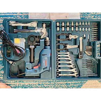 MÁY KHOAN ĐỘNG LỰC 550W 13MM BOSCH GSB 550 (BỘ SET VALY 122 MÓN PHỤ KIỆN XL) - HÀNG CHÍNH HÃNG