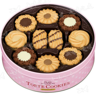 Bánh quy bơ cao cấp Bourbon Torte Cookies hộp thiếc 310gr