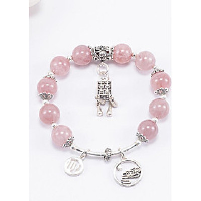 Vòng Tay Phong Thủy Đá Thạch Anh Hồng Phối Charm Đèn Lồng Bạc (10mm) Mệnh Hỏa, Thổ Ngọc Quý Gemstones