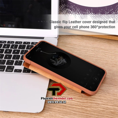 Bao da SamSung Galaxy S23 FE chính hãng Nillkin QIN có ngăn cài thẻ ATM và phần trượt bảo vệ camera sau chắc chắn - Hàng chính hãng