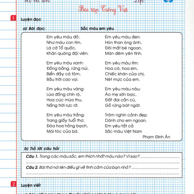 Phiếu Bài Tập Cuối Tuần Toán-Tiếng Việt Lớp 5 Tập 1 - HA