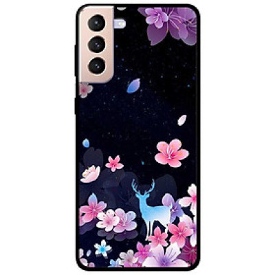 Ốp lưng dành cho Samsung Galaxy S22 - S22 Plus - S22 Ultra - mẫu Hoa Hươu Nền Đen