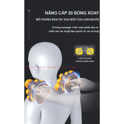 ￼Gối Massage Cổ Vai Gáy Hồng Ngoại (loại 1 ) - Máy Massage 16 bi cao cấp thế hệ mới  2024