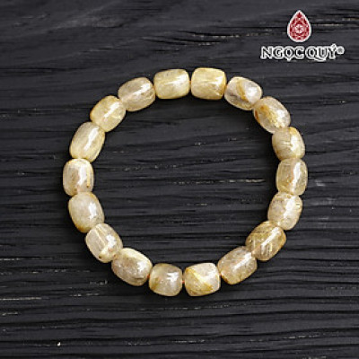 Vòng tay lu thông thạch anh tóc vàng mệnh thủy, kim - Ngọc Quý