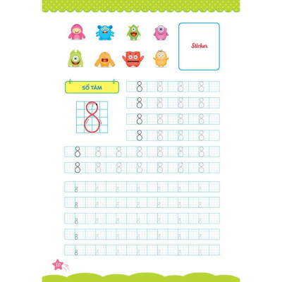 Sách - Cùng Khủng Long Học Nét Cơ Bản Quyển 2 - Chữ Số Đầu Tiên - Sticker Bé Gái - Megabook