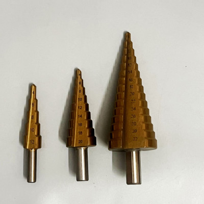 Mũi khoan đa năng, mũi khoan bước thép chuôi tròn phủ titanium