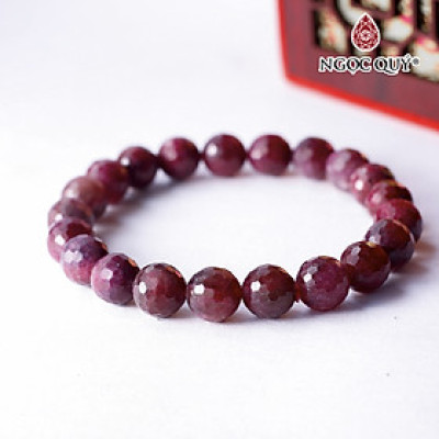 Vòng tay hạt facet đá ruby nam phi mệnh hỏa, thổ - Ngọc Quý Gemstones
