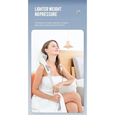 ￼Máy massage cổ vai gáy với 6 đầu mát xa nâng cấp chất liệu silicon, kết hợp chườm nóng giảm đau nhức Thiên phúc tâm