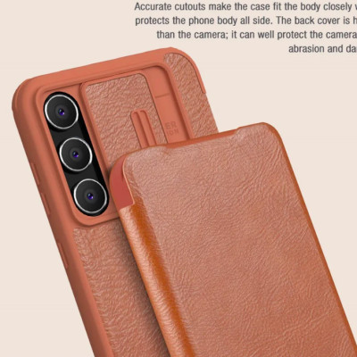 Bao da dành cho SamSung Galaxy S24 Fe hiệu Nillkin QIN - Hàng nhập khẩu