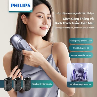 LƯỢC MASSAGE PHUN TINH DẦU PHILIPS 1511 Hàng chính hãng