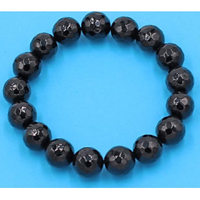 Chuỗi đeo tay - thạch anh đen cắt giác 10 ly 17 hạt - hợp mệnh Thủy, mệnh Mộc