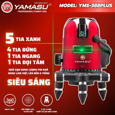 MÁY LASER CÂN BẰNG 5 TIA XANH YMS-388 PLUS YAMASU ( 2 PIN + 1 SẠC ) - HÀNG CHÍNH HÃNG