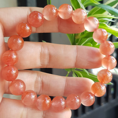Vòng đeo tay nữ chuỗi mới đá mã não hồng cam bóng mượt đẹp size vòng hạt 10mm nam nữ mệnh hỏa mệnh thổ đeo ạ