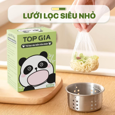 100 túi lọc rác bồn rửa chén TOPGIA, giỏ lưới tiện lợi, giữ cho chậu rửa luôn sạch sẽ.