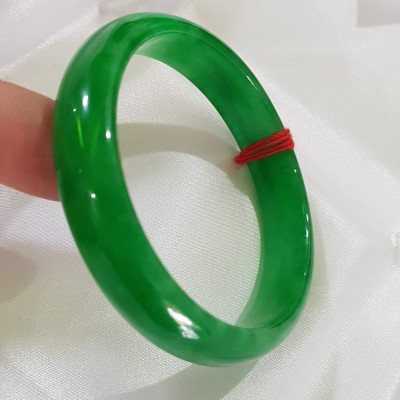 Vòng Đá cẩm thạch Bản HẸ LÝ 53mm Xanh Lý ĐậmTươi bóng đẹp Size 53mm x cao 12mm x dầy 6mmNữ 52kg - 56kg mệnh Mộc Hỏa Thủy Món Quà Ý nghĩa Anh Chị tặng chính bản thân mình, Mẹ, Vợ, người thân yêu ạ