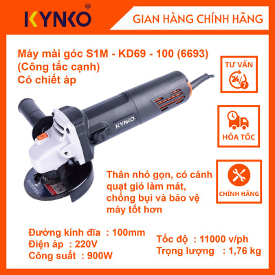Máy mài 100 - KD69 (công tắc cạnh - có chiết áp) cầm tay chất lượng chính hãng Kynko S1M- KD69 -100 (Công tắc cạnh) # 6693 cầm tay chính hãng