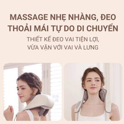 Máy Massage Cổ Vai Gáy RL-20, Con Lăn Silicon Không Gây Đau - Đai Massage Đa Năng Mô Phỏng Kỹ Thuật Massage Số 8