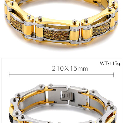 Lắc tay nam - Vòng tay nam Tittan kiểu luồn dây thép xoắn ba (Màu tùy chọn) - RB15