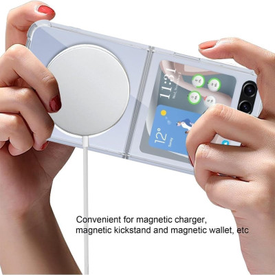 Ốp lưng chống sốc trong suốt hỗ trợ sạc từ tính nam châm cho Samsung Galaxy Z Flip 7 Flip 6 Flip 5 Flip 4 Flip 3 5G hiệu Likgus Magetic Case siêu mỏng 0.6mm, độ trong tuyệt đối, chống trầy xước, chống ố vàng, tản nhiệt tốt - Hàng nhập khẩu
