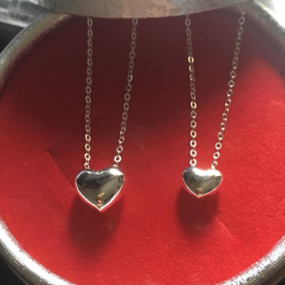 Bộ Dây Chuyền Liền Mặt Bạc Ý S925 Bạc Xinh Huệ Ngân - Tim Phồng Xinh PP1481