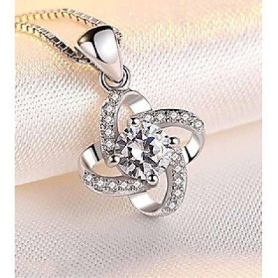 Bộ dây chuyền liền mặt trang sức bạc Ý S925 Bạc Xinh - Cỏ bốn lá may mắn PP1598