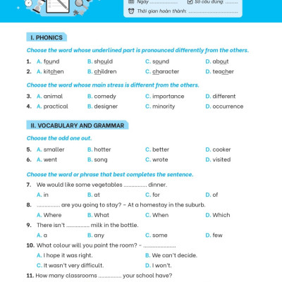 Giải Thích Và Ôn Luyện Chuyên Đề Tiếng Anh Thi Vào Lớp 6 Trường THCS Chất Lượng Cao - MEGA