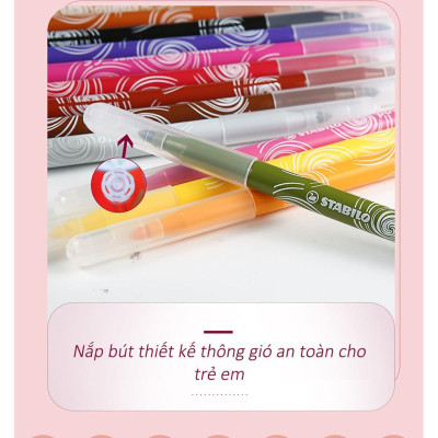 Bút lông đầu to STABILO Power (PW280) - Xanh Cyan (450)