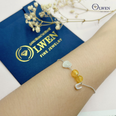 Lắc Tay Bạc Nữ S925 Đính Đá Mã Não Vàng BAC_B02