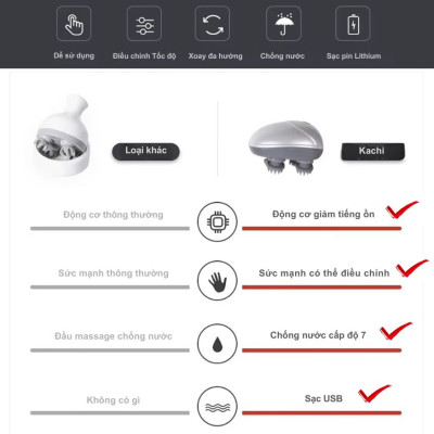 Máy Massage Đầu Không Dây Kachi MK399 - Hàng chính hãng