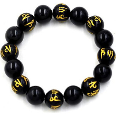 Vòng tay chuỗi hạt thạch anh đen 12 ly MSA102