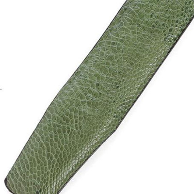 Thắt lưng nam da đà điểu Huy Hoàng màu xanh rêu HT4476