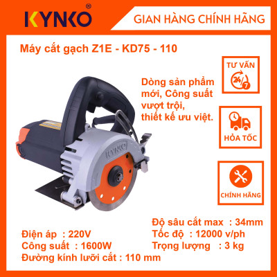 Máy cắt gạch - KD75 cầm tay giá tốt chính hãng Kynko Z1E- KD75 -110 # 6751 cầm tay chính hãng