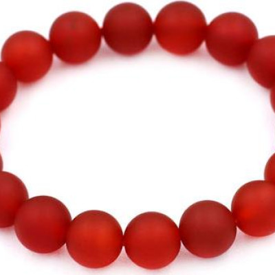 Vòng đeo tay Thạch Anh Đỏ Mờ 10 ly - hợp mệnh Hỏa, mệnh Thổ - Size vừa