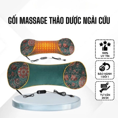 Gối Ngải Cứu Thảo Dược Sưởi Ấm Làm NóngMassage – Xua Tan Đau Mỏi Vai Gáy Cực Nhanh