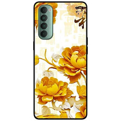 Ốp lưng dành cho Oppo Reno 4 Pro mẫu Mẫu Đơn Vàng