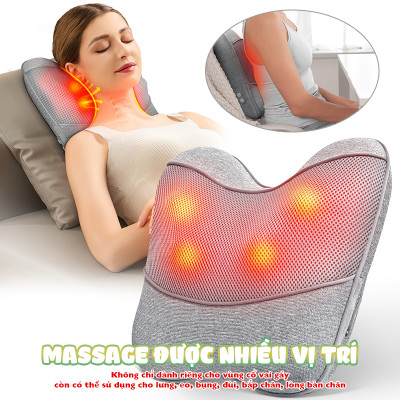 Gối massage lưng và cổ vai gáy hồng ngoại Booster Boluojun ST-1203