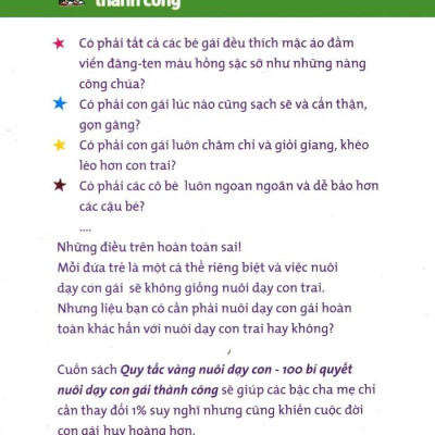 Sách 100 Bí Quyết Nuôi Dạy Con Gái Thành Công - Hàng Chính Hãng