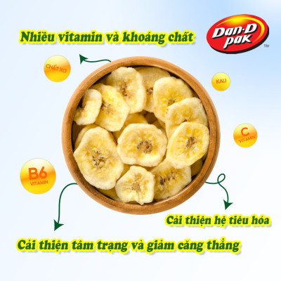 Combo 5 Túi Chuối Sấy 170G Tặng Đậu Phộng Cốt Dừa 170g Dan-D Pak