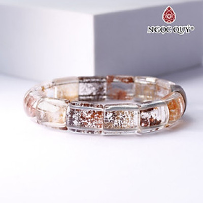 Vòng tay bản đá ưu linh rêu - Ngọc Quý