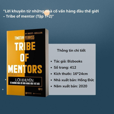 Sách - Lời khuyên từ những nhà cố vấn hàng đầu thế giới – Tribe of mentor (Tập 1+Tập 2) - Bizbooks