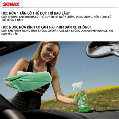 Chai xịt vệ sinh làm sạch và trong kính Sonax 338241 dung tích 500ml
