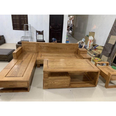 Bộ bàn ghế salon gỗ sồi mỹ